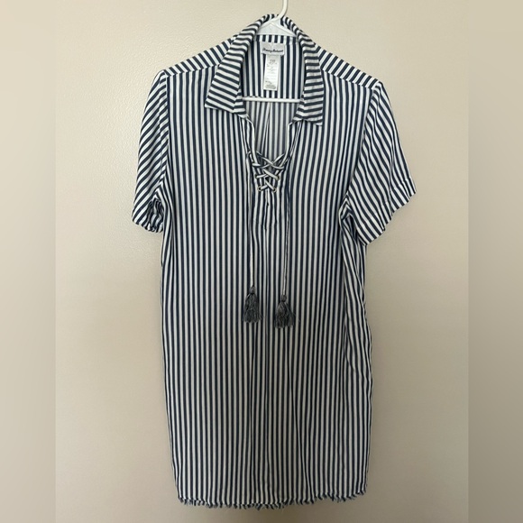 Tommy Bahama Dress navy and white stripe - Picture 1 of 6